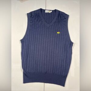 Augusta National Golf Shop Masters Vest 100% Spun Silk Blue V Neck Men’s L